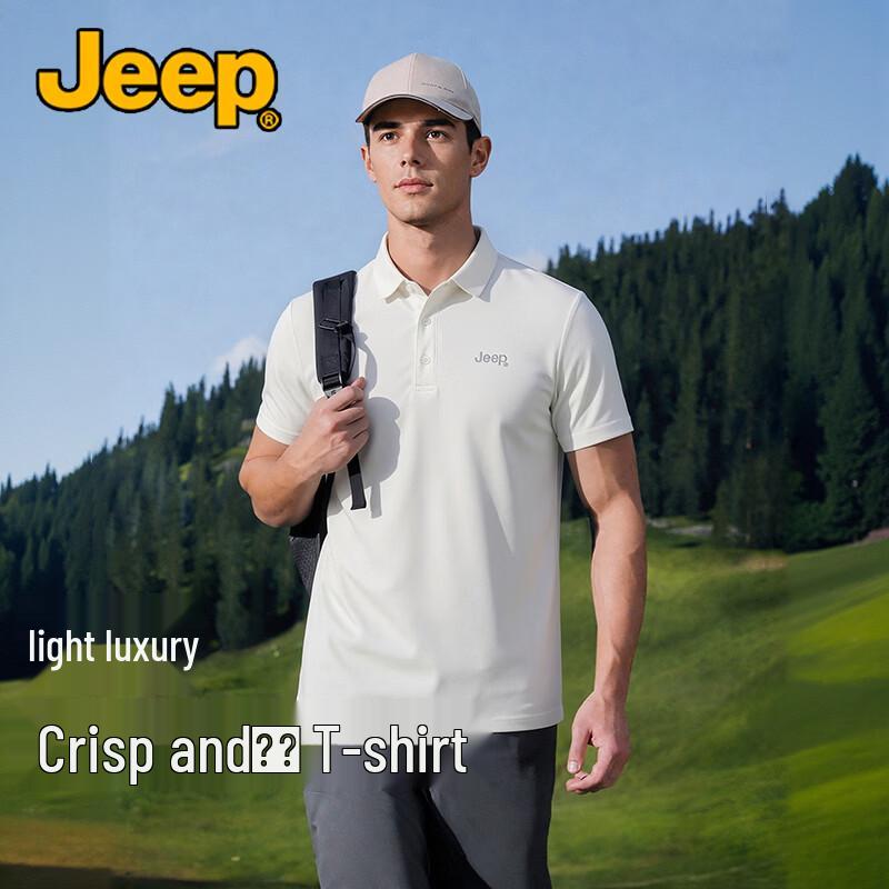 JEEP Men s Wrinkle-Resistant Summer Polo Shirt L
