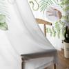 Cortinas Transparentes de Folhas de Eucalipto Penduradas em Aquarela para Sala de Estar Decoração Moderna para Casa Cortina de Tule Quarto Cortinas Voile