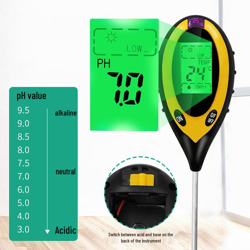 High Precision pH & Moisture Tester for Soil Acidity, Alkalinity, and Nutrient Levels In Gardening and Plants