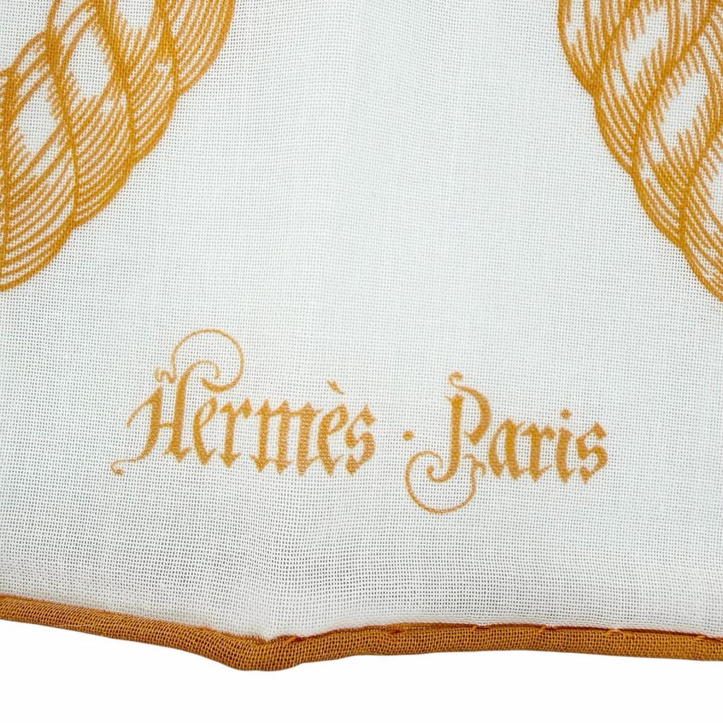 Excellent HERMES scarf Della Cavalleria Orange cotton Women Used