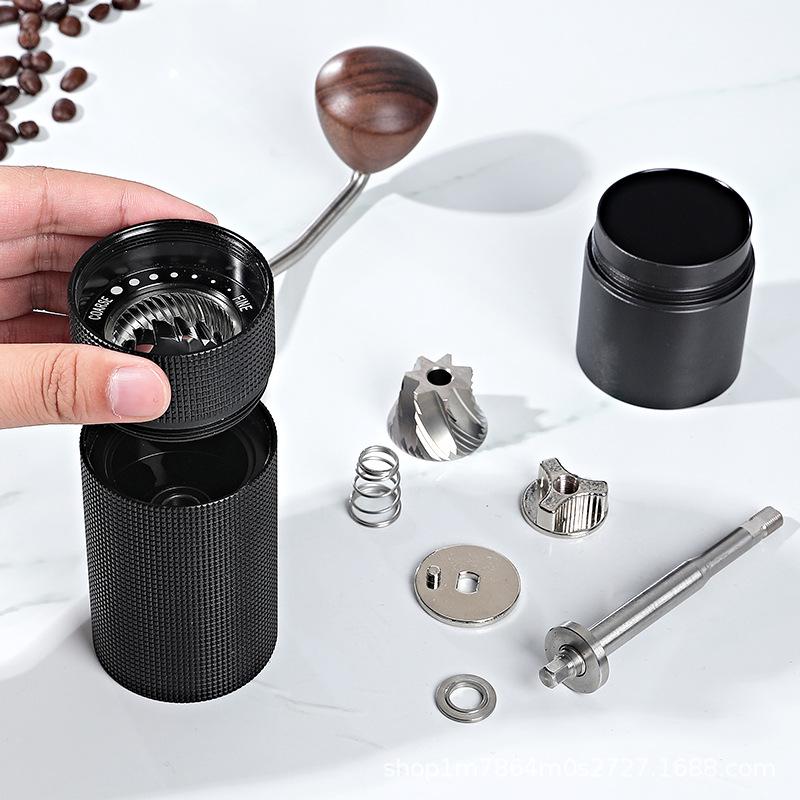 Hand-Crank Manual Coffee Bean Grinder with Stainless Steel Burr