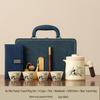 Portable Travel Tea Set: Quick-Brew Pot with Four Cups, New Style for Young People On the Go
