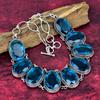 Indicolite Handmade Gemstone Necklace, 925 Solid Sterling Silver Necklace Antique Jewelry, For Thanksgiving