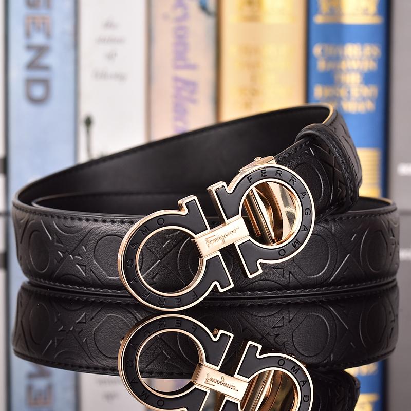 Salvatore Ferragamo 3.3cm Men's Belt Luxury Brand Designer Belt Suit Jeans Formal Brand