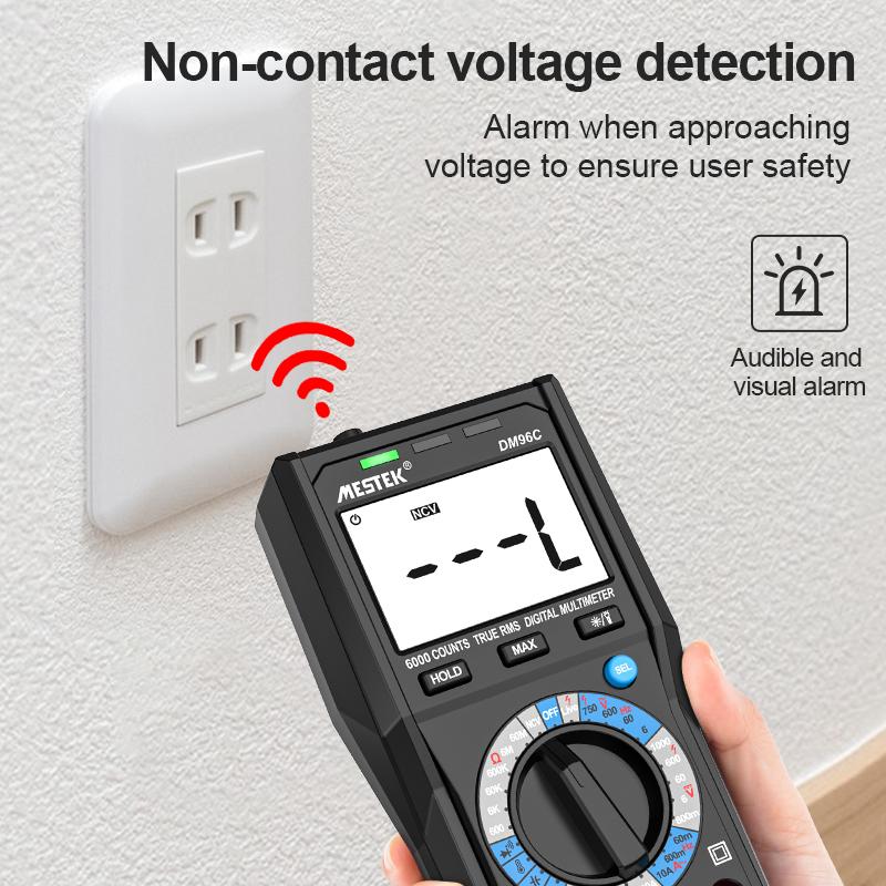 TRMS Large Au-to Digital Multimeter Auto Range Fast Accurately Measures Multimetro 1000V 10A AC DC Ohm Hz NCV Live Voltage Mete