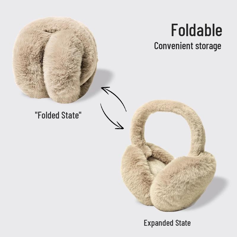 Korean-Style Women's Winter Warm Plush Earmuffs: Cute, Antifreeze, Windproof & Foldable Ear Covers for Students