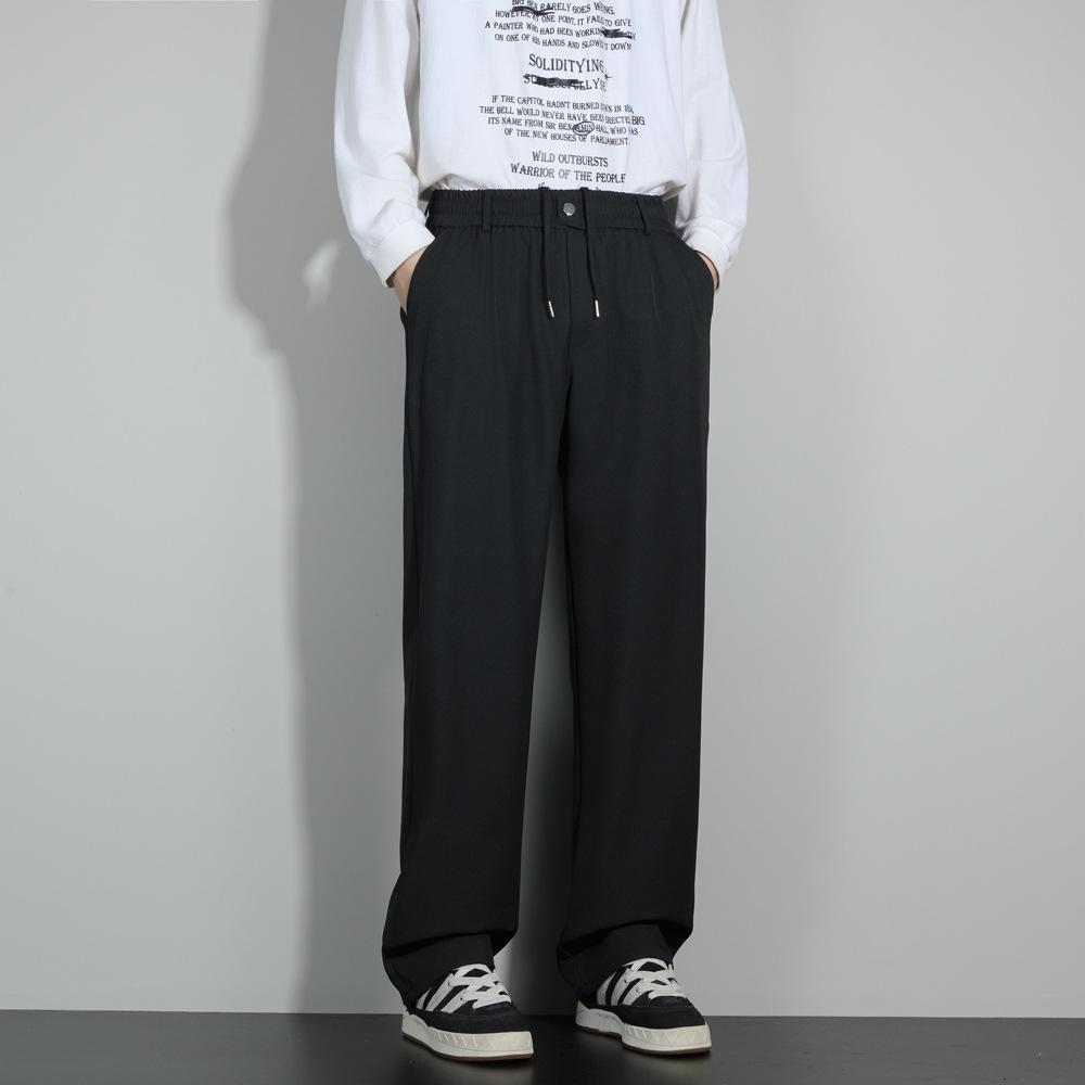 Drawstring drape casual suit pants men's loose and versatile high-end American straight-leg trousers men's small trousers