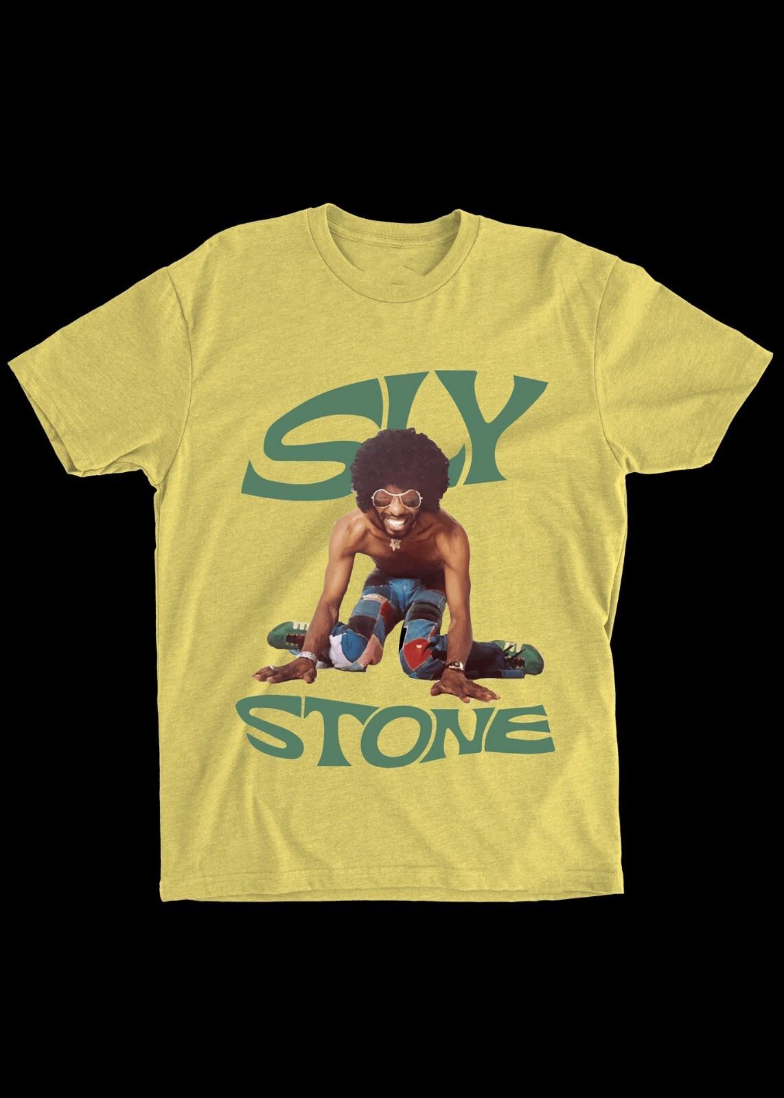 Sly Stone Psychedelic Soul Yellow Color Heavy Cotton Shirt PP2136 M