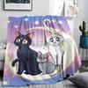 Sailor Moon Luna&Cat Family Blanket, Sailor Moon Fan Cozy Throw, Great Gift.chl