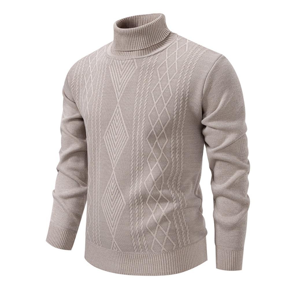 Autumn and Winter Men's High-neck Sweater, Thickened Sweater, Casual Warm Base Knitted Sweater