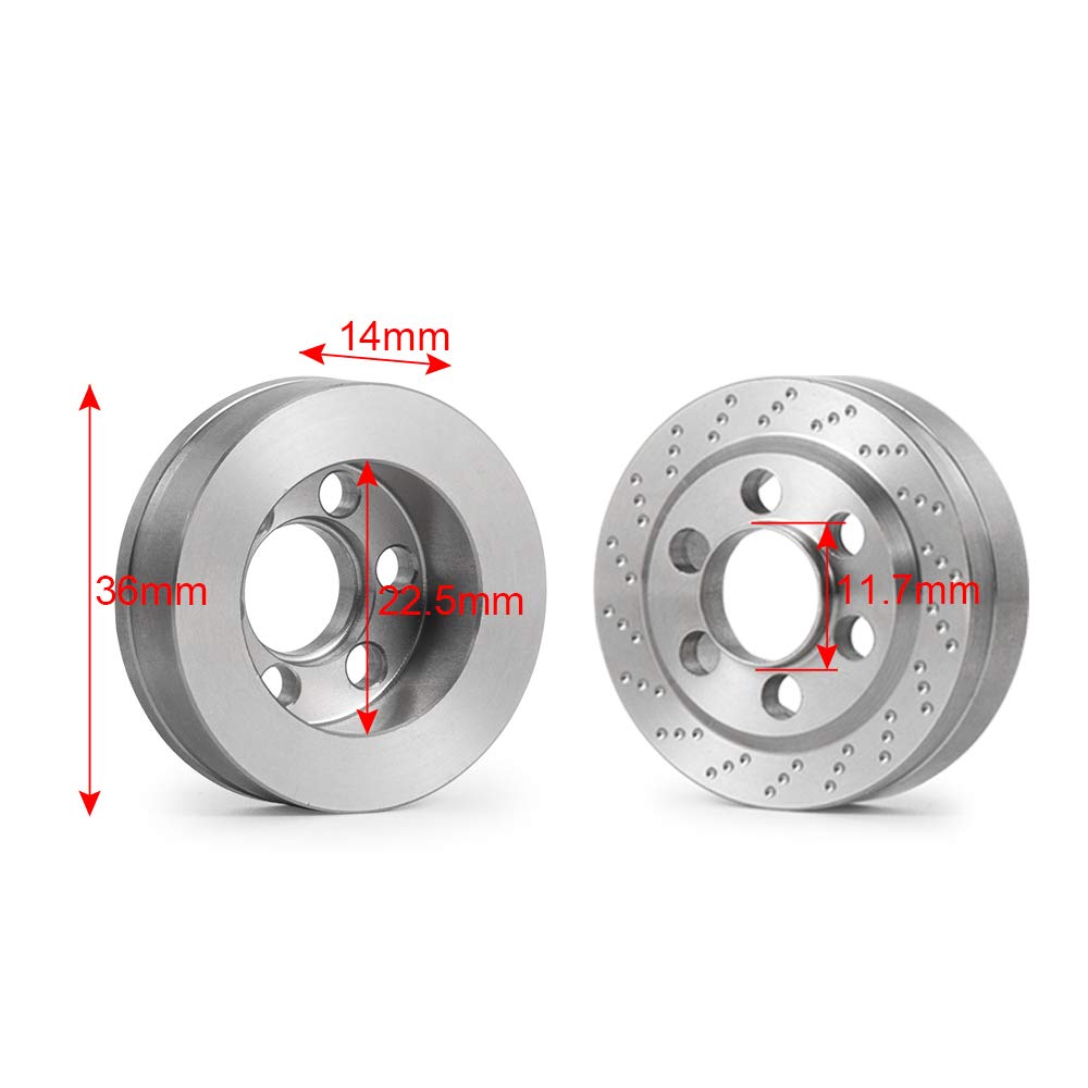 TRZX Stainless Steel RC Wheel Weight Blocks Counterweight Upgrade Parts for 1.9" 2.2" Beadlock Wheels (4 Pieces for 1.9" Wheels)