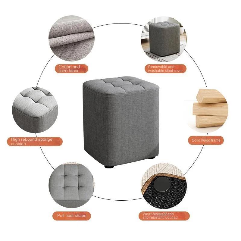 Domácí látová stolička Stolička na přezouvání bot ve vstupní hale Noha Stolička k pohovce Podnožka Obývací pokoj Malá lavice Stolek