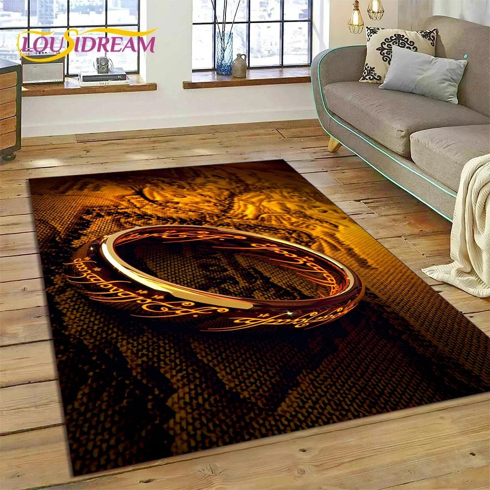 L-Lord of The Rings H-Hobbit Movie Carpet Rug for Bedroom Living Room Home Sofa Decoration,Children Game Large Decor Floor Mat
