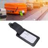 Luggage Baggage Tag Rain Proof PU Leather Soft Lock Design Stylish Luggage ID Label for Travel and Business Trip Black