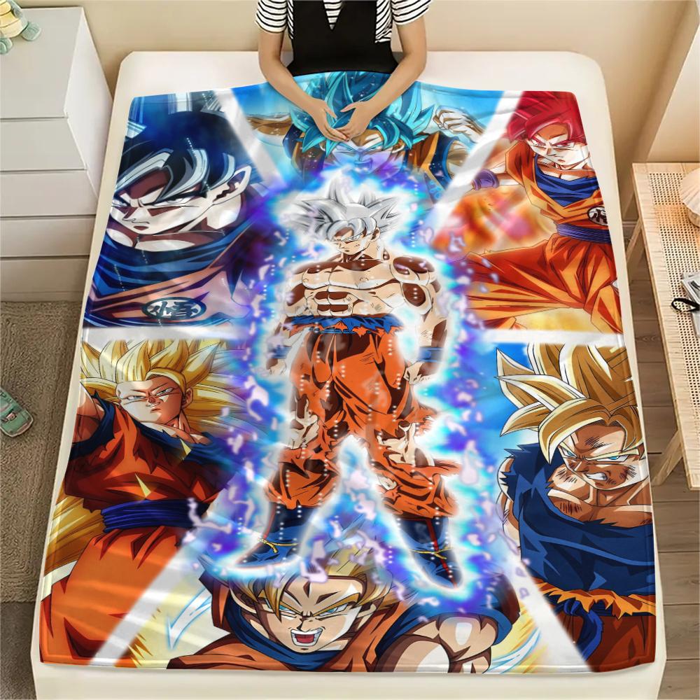 Goku Dragon Ball pattern Flannel Blanket, High quality Comfortable for All Seasons, Home Decor, Warmth and Comfort, Perfect for Gifts.
