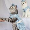 Soft Puppy Plaid Dress Breathable Pet Skirt Pet Clothes Pet Windbreaker  Kittens