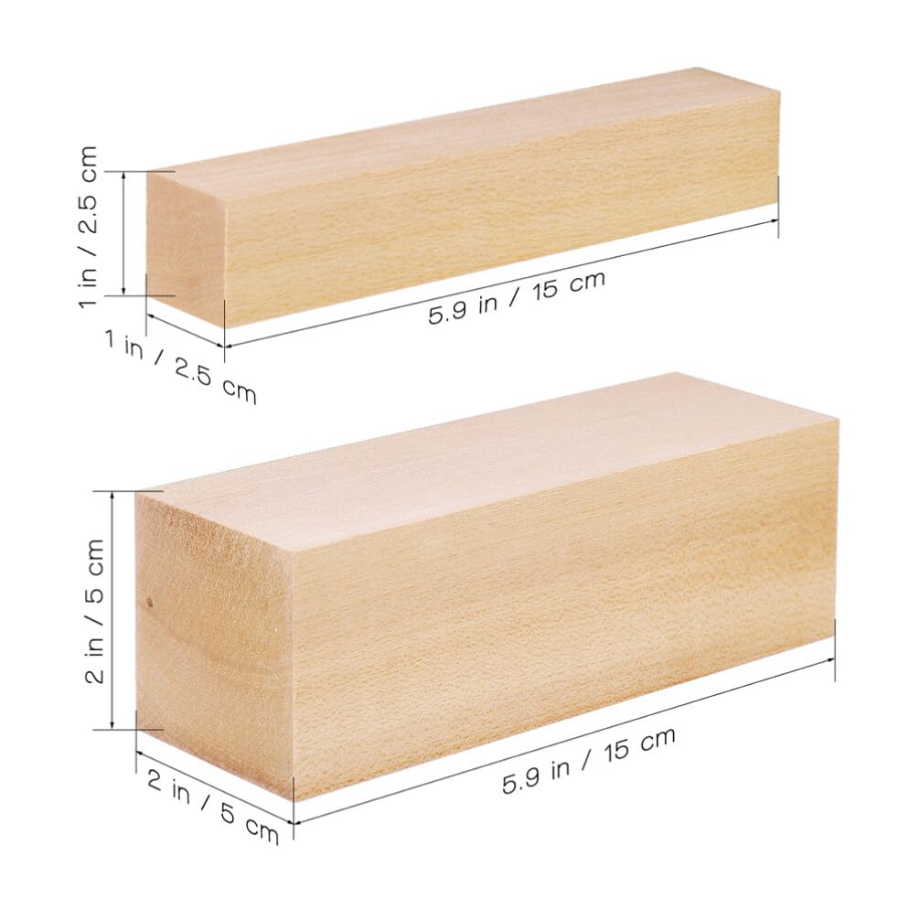 Operitacx Wood Carving Kit, Basswood Carving Block Set, 10 Pieces, 5.9" x 2" x 2", Lightweight 735g, Ideal for Beginners, Wood Carving Materials,