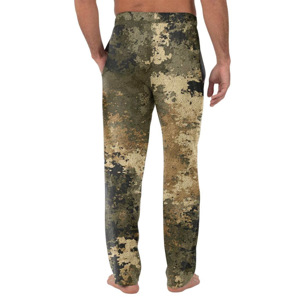 Men's Knitted Fashion Print Pocket Casual Pants Pajama Pants