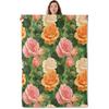 Romantic Rose Floral Blanket For Valentine's Day Gift Soft Flower Fleece Blanket for Bed Sofa Couch Chair Outdoor Travel Camping