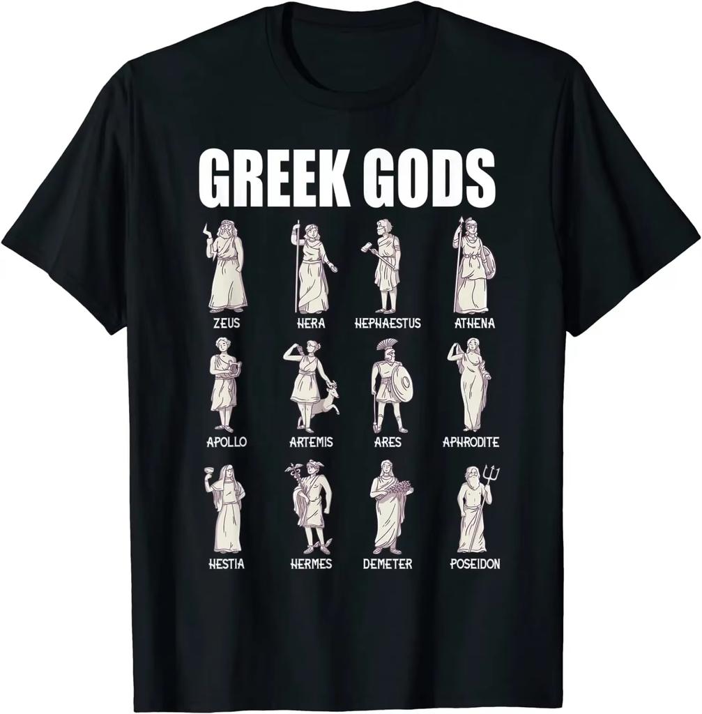 Greek Mythology Greek Gods T-Shirt Cotton O-Neck Short Sleeve Casual Mens Streetwear Oversized