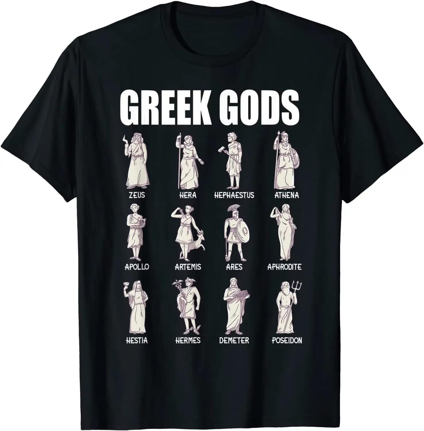 

Greek Mythology Greek Gods T-Shirt Cotton O-Neck Summer Short Sleeve Casual Mens Streetwear Oversized Loose Casual Harajuku Tee 4XL