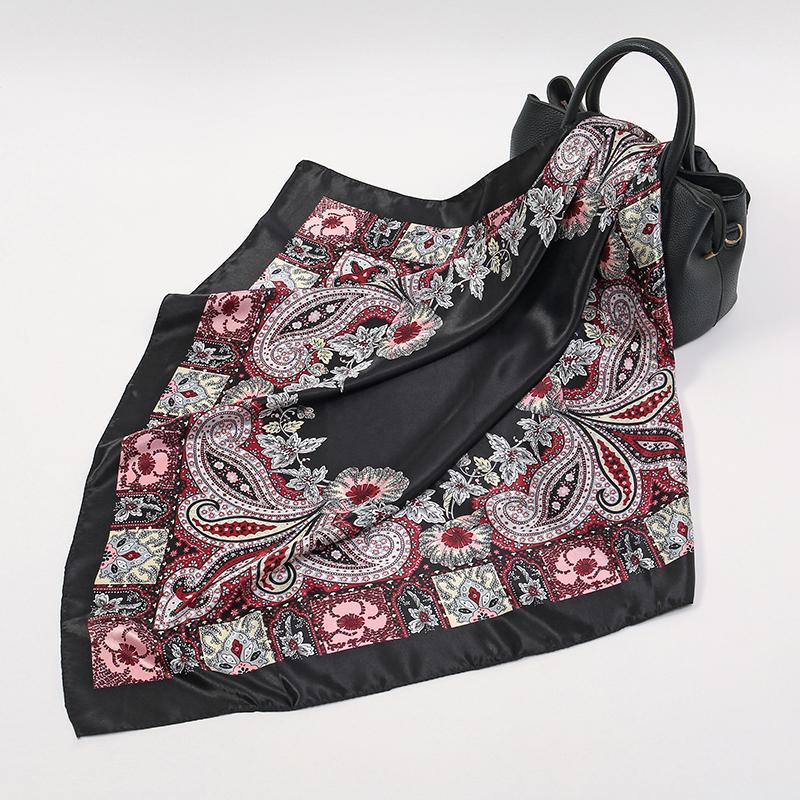 

90*90см Женский платок для волос Bonito Модный дизайнерский пейсли Фуляр Мягкий квадратный Квадратный стебель Шелковые платки 90x90cm