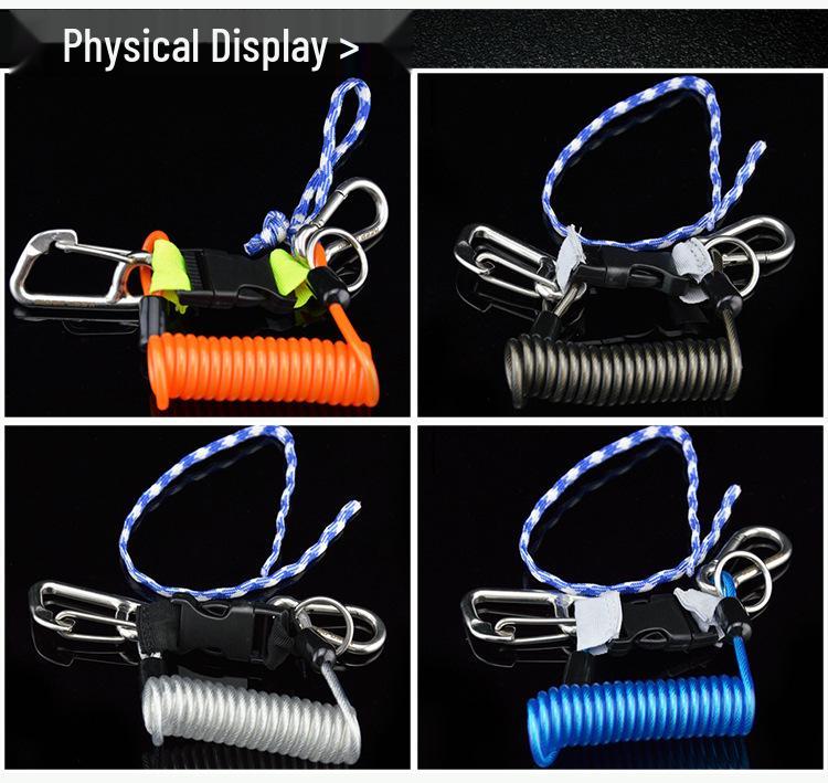 Stainless Steel Retractable Diving Camera Lanyard with Anti-Loss Spring Hook SSA-FDS21
