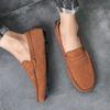 Men Casual Shoes Luxury Brand Mens Suede Loafers Moccasins Breathable Slip On Black Rubber Non-slip Driving Shoes Size 45