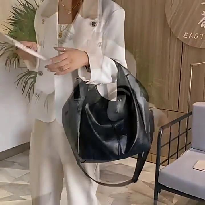 Vintage Large Capacity Women's Bag High Quality Soft Leather Tote Bag Brands Shoulder Bag New Crossbody Bag Tote Bags KTY
