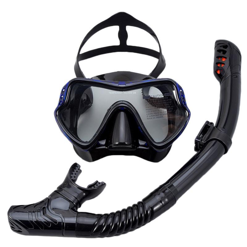 Adult Large Frame Diving Mask & Snorkel Set Soft Silicone Waterproof Scuba Snorkeling Gear for Men Women