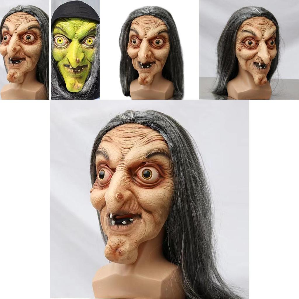 Witch Face Mask Latex Horror Prop For Halloween Costume And Event Use