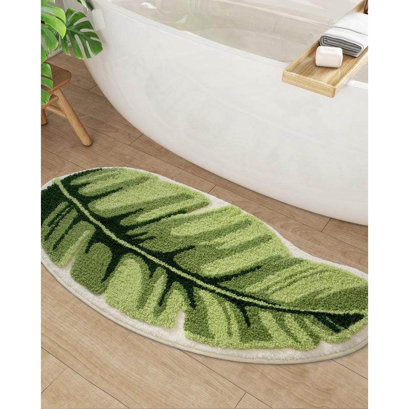 

Модный коврик для ванной в форме листа, Толстый флокированный коврик для пола, Нескользящий, Машинная стирка, Ковер для ванной, Абсорбирующий, для душа, ванны, раковины 40CM*60CM