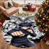 Jujutsu Kaisen Pattern Round Rug, Indoor/Outdoor Mat, for Picnic, Gameroom, Bedroom, Office, Living Room, Home Decor Carpet, Birthday Gift