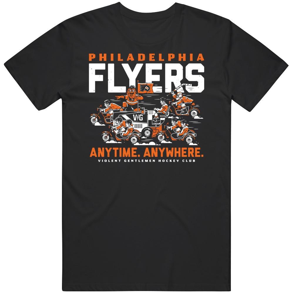 Philadelphia Flyers Anytime Anywhere Hockey Club Locker Room T Shirt Mens Womens Tees Top XL
