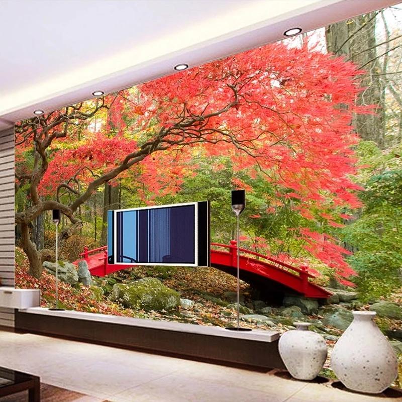 Beautiful Forest Wallpaper Decor Living Room Sofa TV Woods Landscape 3D Murals