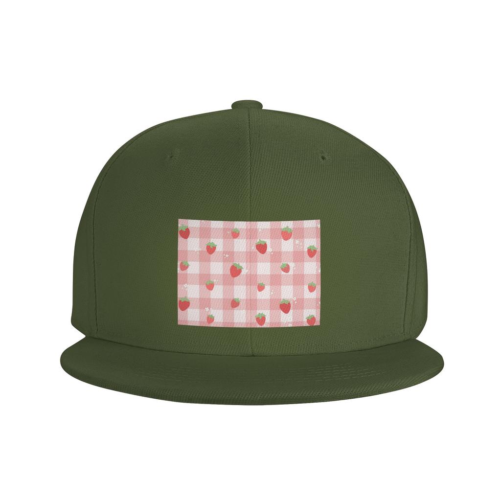 Strawberry Plaid Baseball Caps Snapback Fashion Baseball Hats Breathable Casual Casquette Outdoor for Unisexs And WoUnisexs