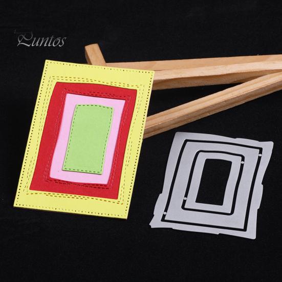 Rectangle Frame Cutting Die DIY Scrapbook Paper Cards Making Stencil Mold Decor