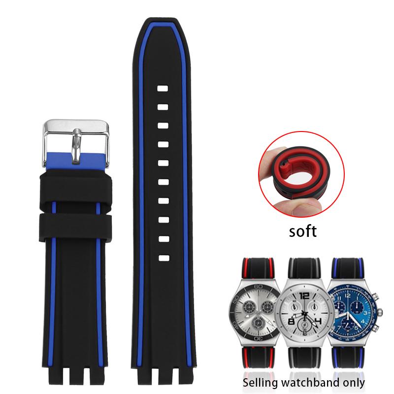

Silicone Strap for Swatch 19mm 20mm 21mm Waterproof Rubber Wrist Bracelet Watchband Sport Band Bracelet With Tools 21mm