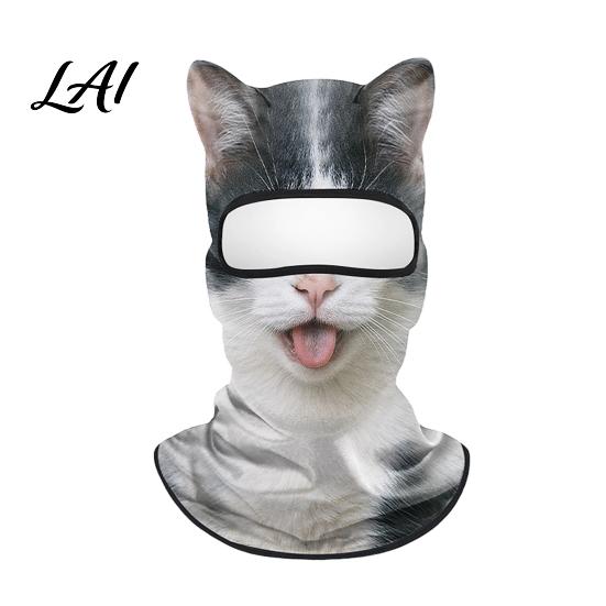 Cappuccio con Fantasia di Animali Realistica Maschera Integrale 3D con Orecchie Antivento Maschera Facciale da Ciclismo per Autunno Sci Inverno Copertura Protezione Solare Costume di Halloween