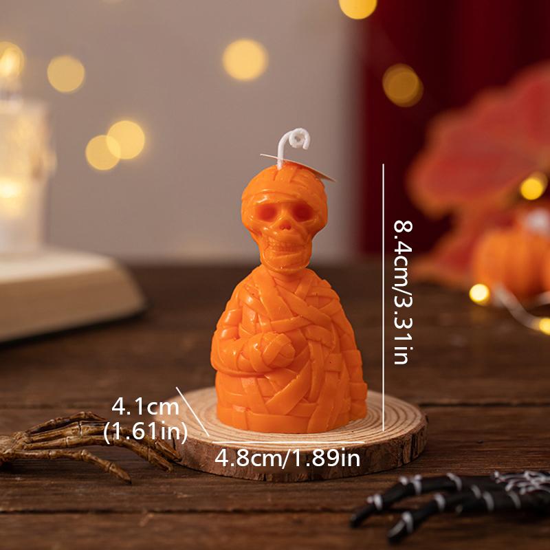 

Хэллоуин Ароматерапия Забавная форма мумии Атмосфера Хэллоуина Свечи ручной работы Праздничные украшения Многоцветные