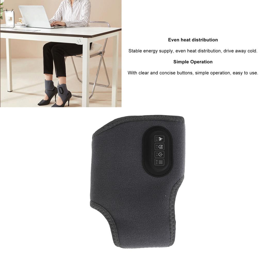 Electric Heated Ankle Brace 3 Levels Adjustable Ankle Heating Pad 1200mAh Rechargeable Heated Ankle Warmer for Injury