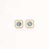 Chinese Style Turquoise Mother of Pearl Stud Earrings - High-End Fashion, Light Luxury, Rebellious Girl Romantic Jewelry