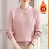 Solid Color Pullover V-neck Ironing Diamond Casual Elegant Sweater Fashion Top
