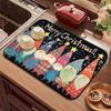 Christmas Gnome Quick-Dry Absorbent Kitchen Mat - Non-Slip, Heat Insulation, Diatomaceous Earth