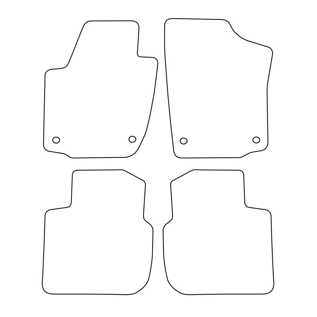 [Blm]Sk004 Red - Set Of Velour Floor Mats Suitable For Seat Toledo Iv 2013-2018 - Red Trim