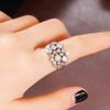 Irregular gypsy female ring, royal fashion luxury zircon ring, popular round ring.