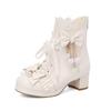 Women Goth Lolita Platform Boots Chunky High Heels Ankle Boots Lace Buckle Gothic Cosplay Booties Zipper Punk Shoes