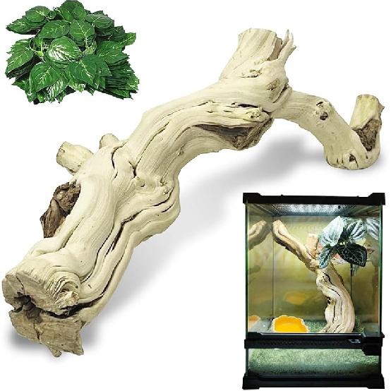 VCEPJH Snake Climbing Branch, 2Pcs Reptile Wood Natural Cork Log Tank Accessories Tree Trunk for Chameleon Bearded Dragon Gecko Snake Frog Spider