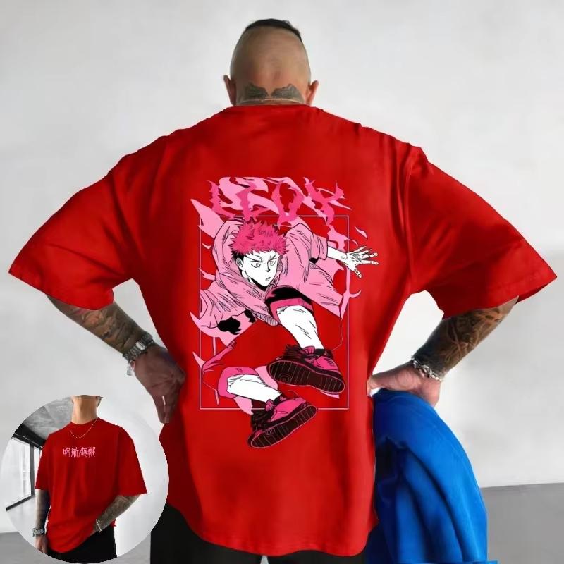 New Hot Summer Anime Itadori Yuji Jujutsu Kaisen Printed Graphic T-shirt Unisex Hip Hop Streetwear Oversized T-shirt Breathable Streetwear Casual Tees