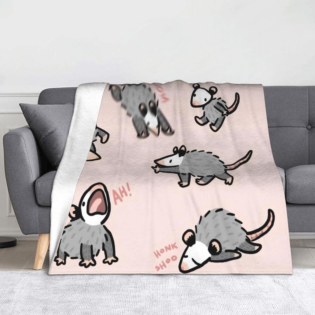 Starry Night Opossum Van Gogh Possum Funny Rodent Blankets Breathable Soft Throw Blanket for Bed Outdoor Plush Thin Quilt
